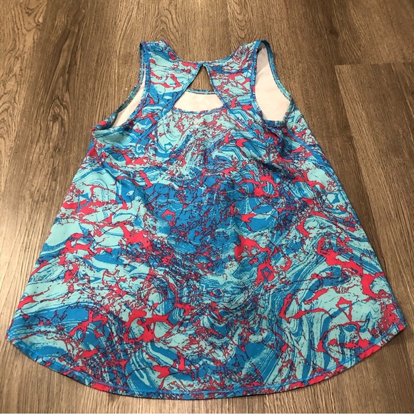 Ivivva by Lululemon Racerback Tank Top Girls Size 10 Pink Blue - Picture 2 of 4